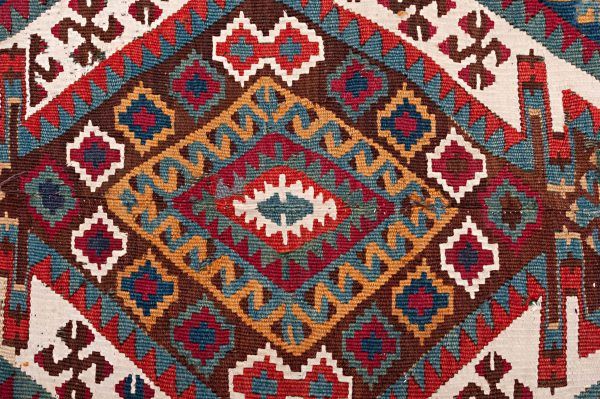 tappeto Caucasico Kilim Antico 336x175 cm Dettaglio