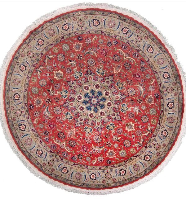 Tappeto Persiano Tabriz Rotondo 197x197cm Alto