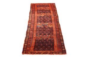 Tappeto Passatoia Persiano Malayer Antico 373x84cm Prospettiva