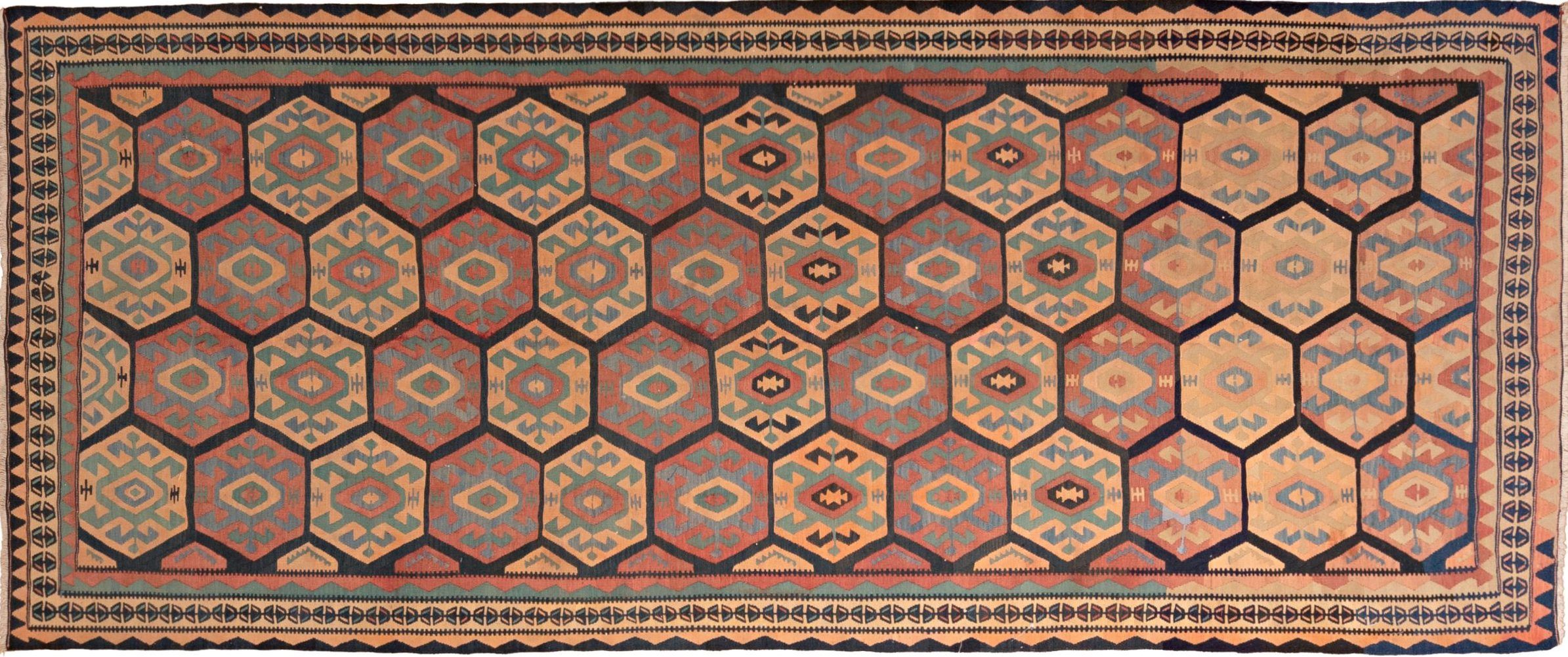Tappeto Passatoia Persiano Kilim 422x178 cm Alto