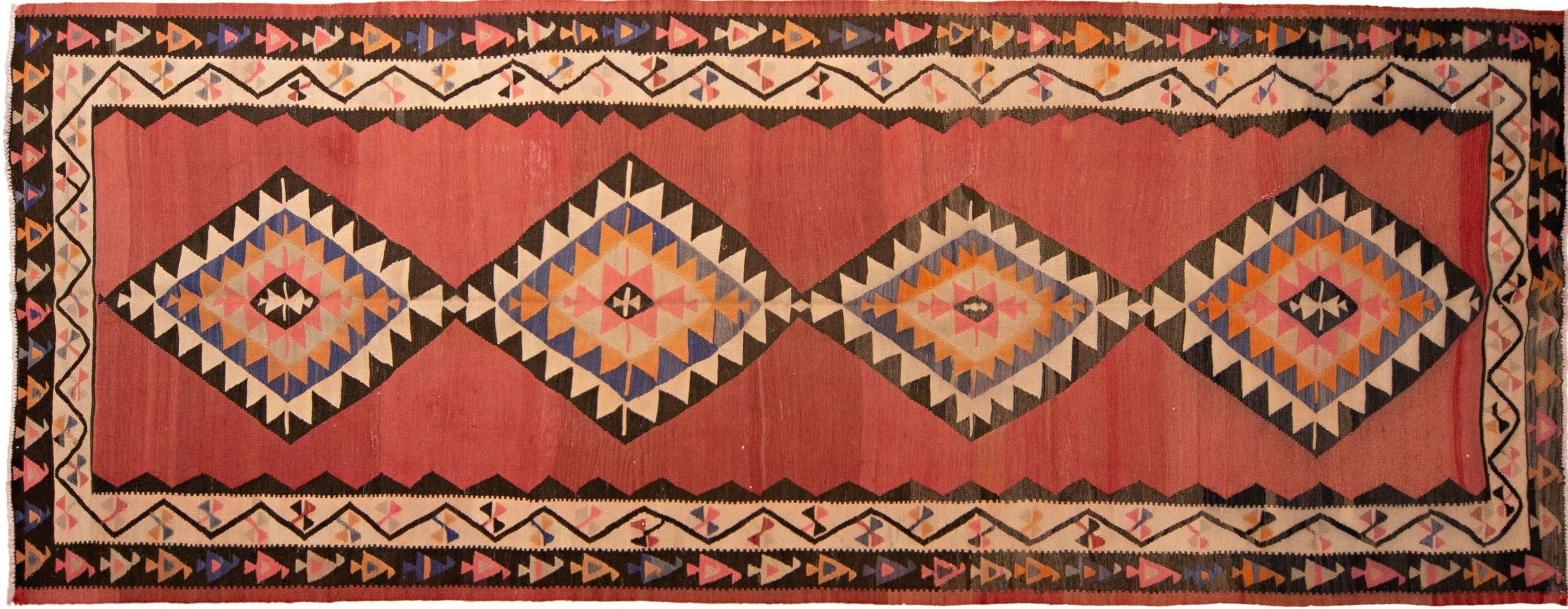 Tappeto Persiano Kilim Passatoia 394x253 cm Alto