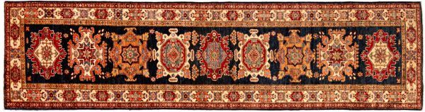 Tappeto Passatoia Afgano Kazak Super 310x79 cm - Refurbished Alto