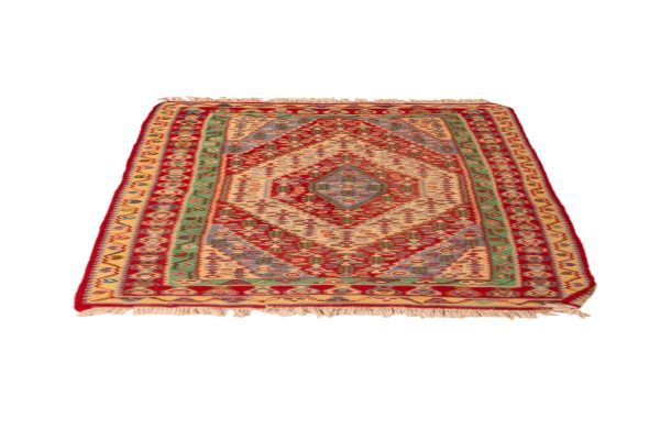 Tappeto Persiano Kilim Senneh Antico Prospettiva