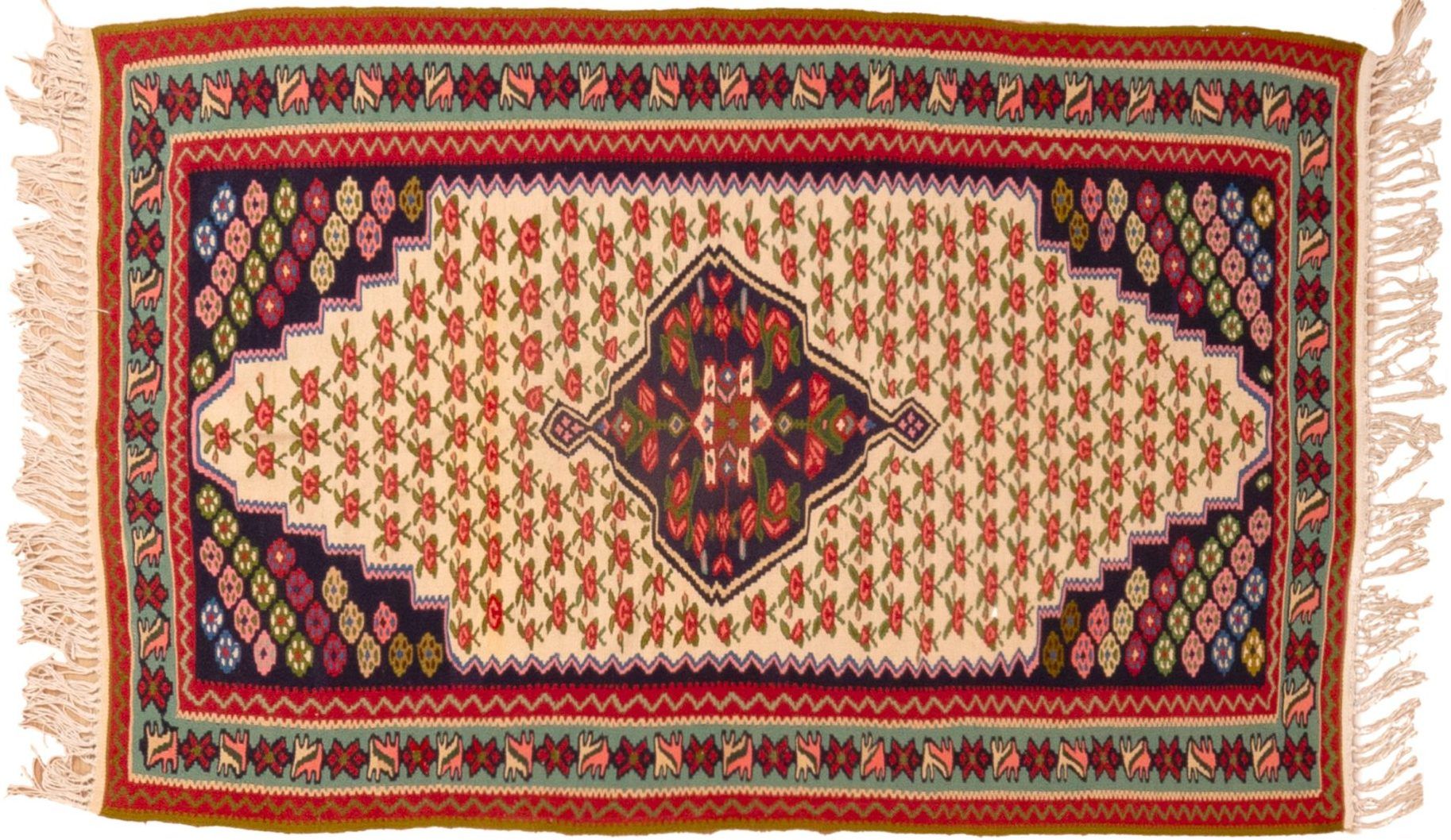 Tappeto Persiano Kilim Senneh Antico 165x107 cm Alto